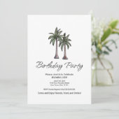 Invitation Tropical Palm Trees Elegant 30th Birthday Party (Debout devant)