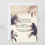 Invitation Tropical Palm Trees & Lights Cream Dream Mariage (Dos)