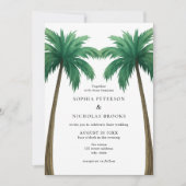 Invitation Tropical Palm Trees Minimal Photo Beach Wedding (Devant)