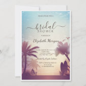 Invitation Tropical Palms Beach Réception de Mariage (Devant)