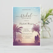 Invitation Tropical Palms Beach Réception de Mariage (Debout devant)