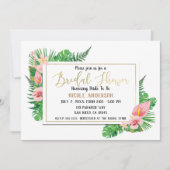 Invitation Tropical Paradise Flamant Rose Fête de Mariage (Devant)