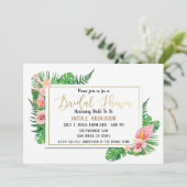 Invitation Tropical Paradise Flamant Rose Fête de Mariage (Debout devant)