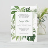 Invitation Tropical Paradise Mariage botanique luxuriant | (Debout devant)