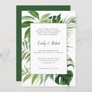 Invitation Tropical Paradise Mariage botanique luxuriant