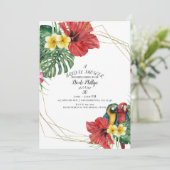 Invitation Tropical Paradise Oiseaux Floral Réception de Mari (Debout devant)