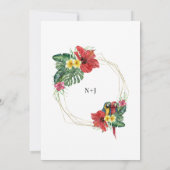 Invitation Tropical Paradise Oiseaux Floral Réception de Mari (Dos)