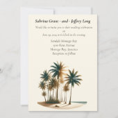 Invitation Tropical Paradise Palm Tree Mariage (Devant)