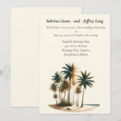 Invitation Tropical Paradise Palm Tree Mariage (Devant / Derrière)