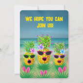 Invitation Tropical Personalized Singing Lady Pineapples (Devant)