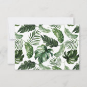 Invitation Tropical Philodendron Palm Détails Insérer une car (Dos)