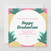 Invitation Tropical Pineapple Luau Graduation Party (Devant)