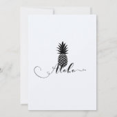 Invitation Tropical Pineapple Noir & Blanc Élégant Chic (Dos)