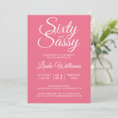 Invitation Tropical Pink 60 et Sassy 60th Birthday Party (Debout devant)