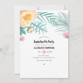 Invitation Tropical Pink and Mint Floral Bachelorette Party (Devant)
