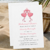 Invitation Tropical Pink Flamingo Beach Rehearsal Dinner
