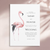 Invitation Tropical Pink Flamingo Beach Wedding