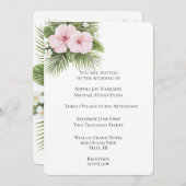 Invitation Tropical Pink Hibiscus Floral Wedding (Devant / Derrière)