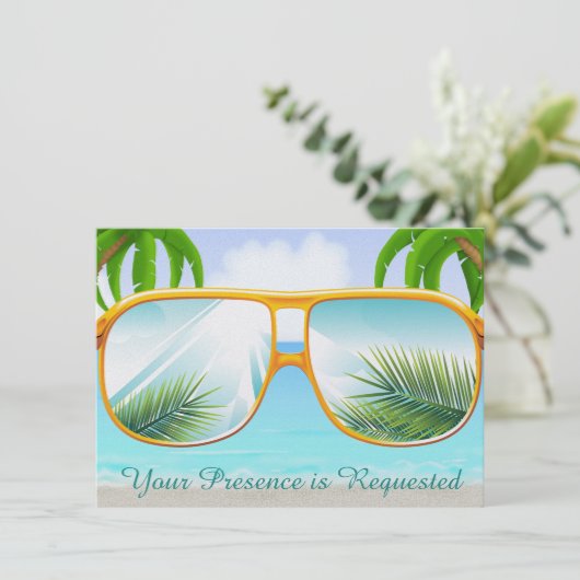 Invitation Tropical, Plage, Fête (Debout devant)