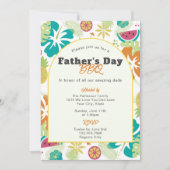 Invitation Tropical Retro Floral Fun Fête des pères BBQ Party (Devant)
