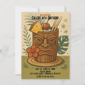 Invitation Tropical Retro Tiki Drink Hawaiian Luau Anniversai (Dos)