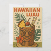 Invitation Tropical Retro Tiki Drink Hawaiian Luau Anniversai (Devant)