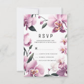 Invitation Tropical rose élégant orchidée floral RSVP (Devant)