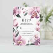 Invitation Tropical rose élégant orchidée floral RSVP (Debout devant)