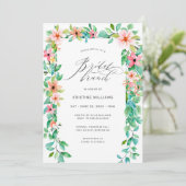 Invitation Tropical Rose Floral Script moderne Brunch nuptial (Debout devant)