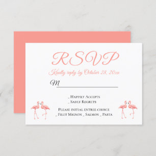 Invitation Tropical RSVP Flamants roses roses Mariage Summer