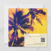 Invitation *~* Tropical RSVP QR AP13 PHOTO Palms Mariage (Dos)