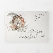 Invitation Tropical Safari Jungle Mariage Tri-Fold (Page de couverture)