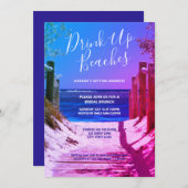 Invitation Tropical Sand Shore Boire Des Plages Brunch nuptia (Devant / Derrière)