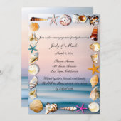 Invitation Tropical Sandy Beach And Seashell Engagement Party (Devant / Derrière)
