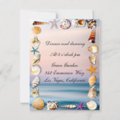 Invitation Tropical Sandy Beach & Seashells Réception de mari (Devant)
