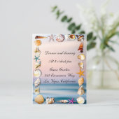 Invitation Tropical Sandy Beach & Seashells Réception de mari (Debout devant)