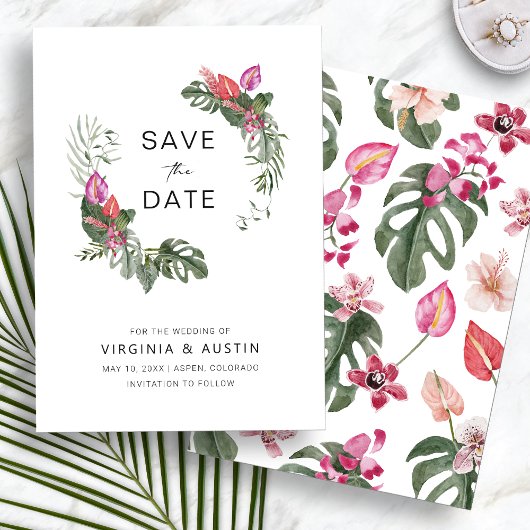 Invitation Tropical Sauver La Date