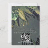 Invitation Tropical Seaside Night Gold Palms QR Code Wedding (Dos)