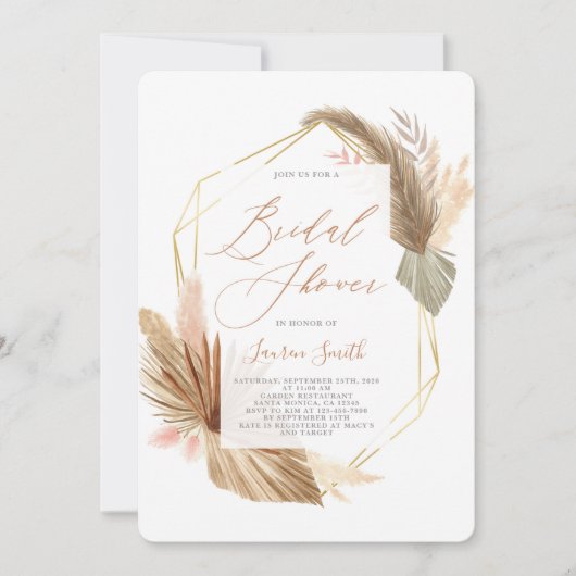 Invitation Tropical séché feuillage nuptiale (Devant)