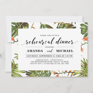 Invitation Tropical   Simple dîner de répétition de mariage m
