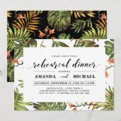 Invitation Tropical | Simple dîner de répétition de mariage m (Devant / Derrière)