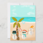 Invitation Tropical Snowmen flottante Palm Noël en juillet (Dos)