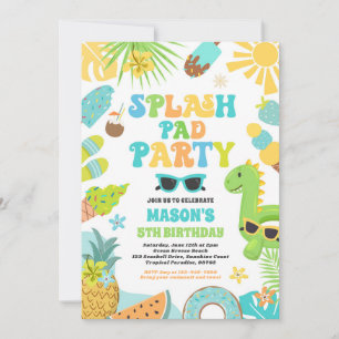 Invitation Tropical Splash Pad Fête d'été