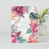 Invitation Tropical Stardust Garden Floral Paradise Wedding  (Debout devant)