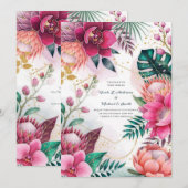 Invitation Tropical Stardust Garden Floral Paradise Wedding  (Devant / Derrière)