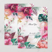 Invitation Tropical Stardust Garden Floral Paradise Wedding (Devant / Derrière)
