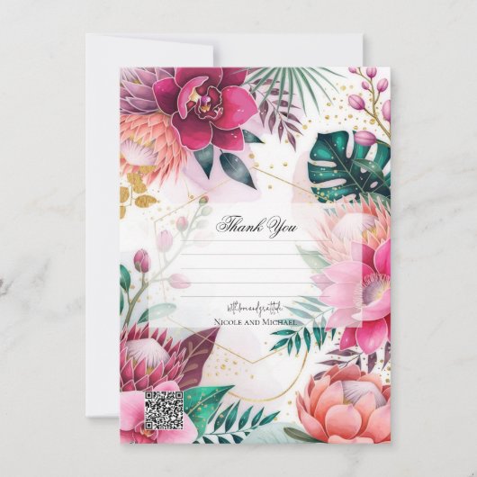 Invitation Tropical Stardust Garden Floral Paradise Wedding (Devant)