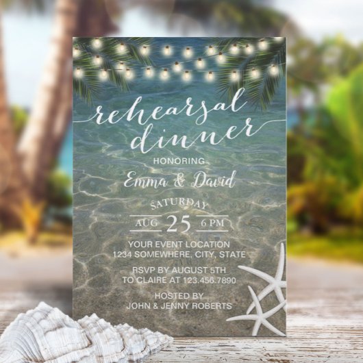 Invitation Tropical Starfish Beach Mariage