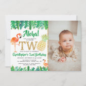 Invitation Tropical Summer Beach Luau Boys Photo 2e anniversa (Devant)