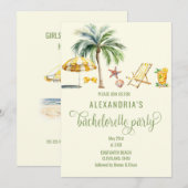 Invitation Tropical Summer Beach Thème Bachelorette Party (Devant / Derrière)